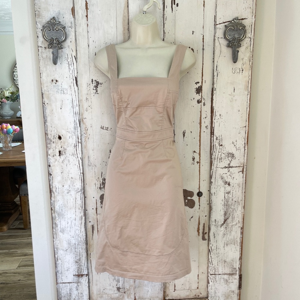 Anna Molinari Size 00 or XXS Euro 30 Woman's Beige Cotton Sleeveless Dress
